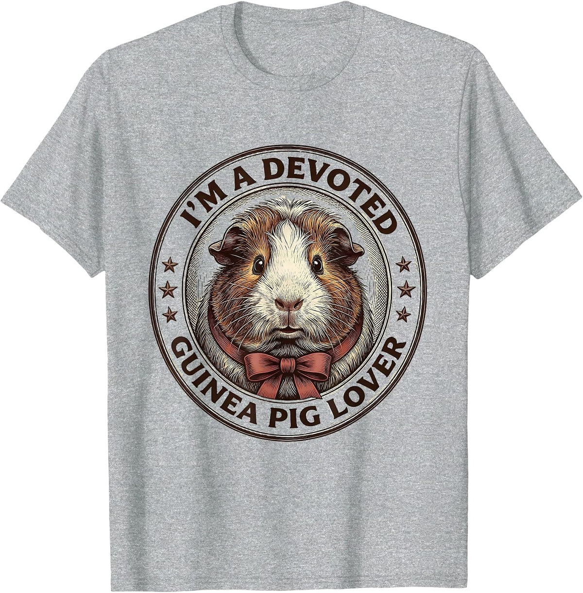 Men's I'm A Devoted Guinea Pig Lover Funny Farm Animal Humor T-Shirt - Heather Grey