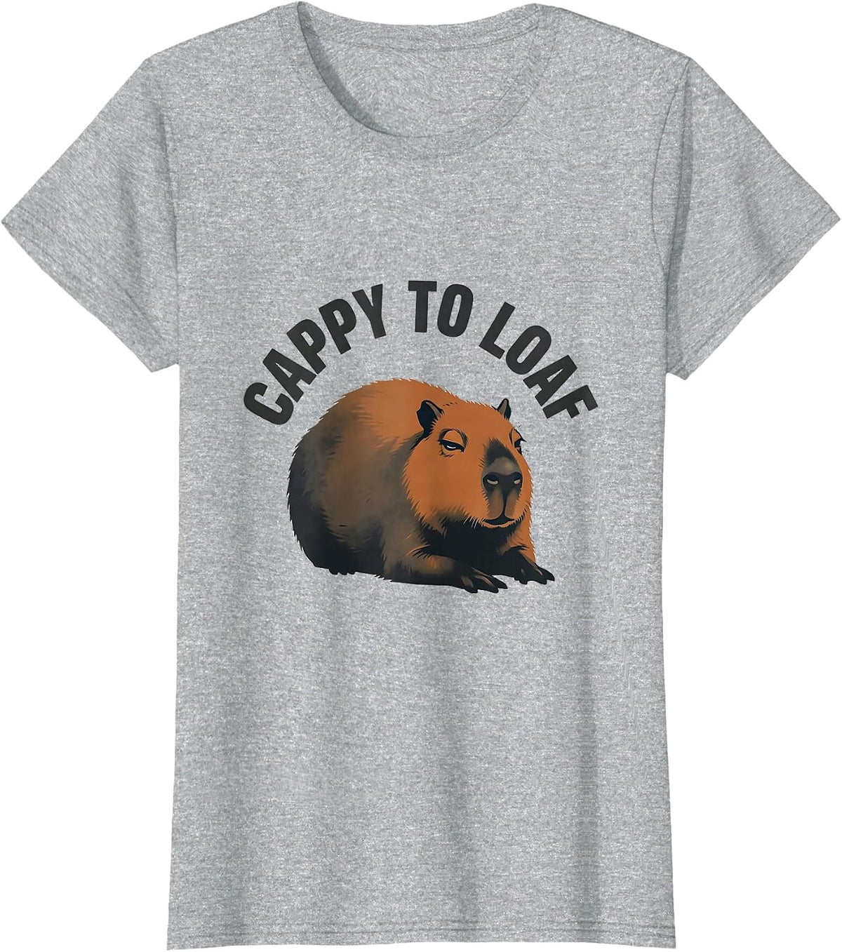 Women's cappy to loaf funny capybara meme animal humor T-Shirt - Heather Grey