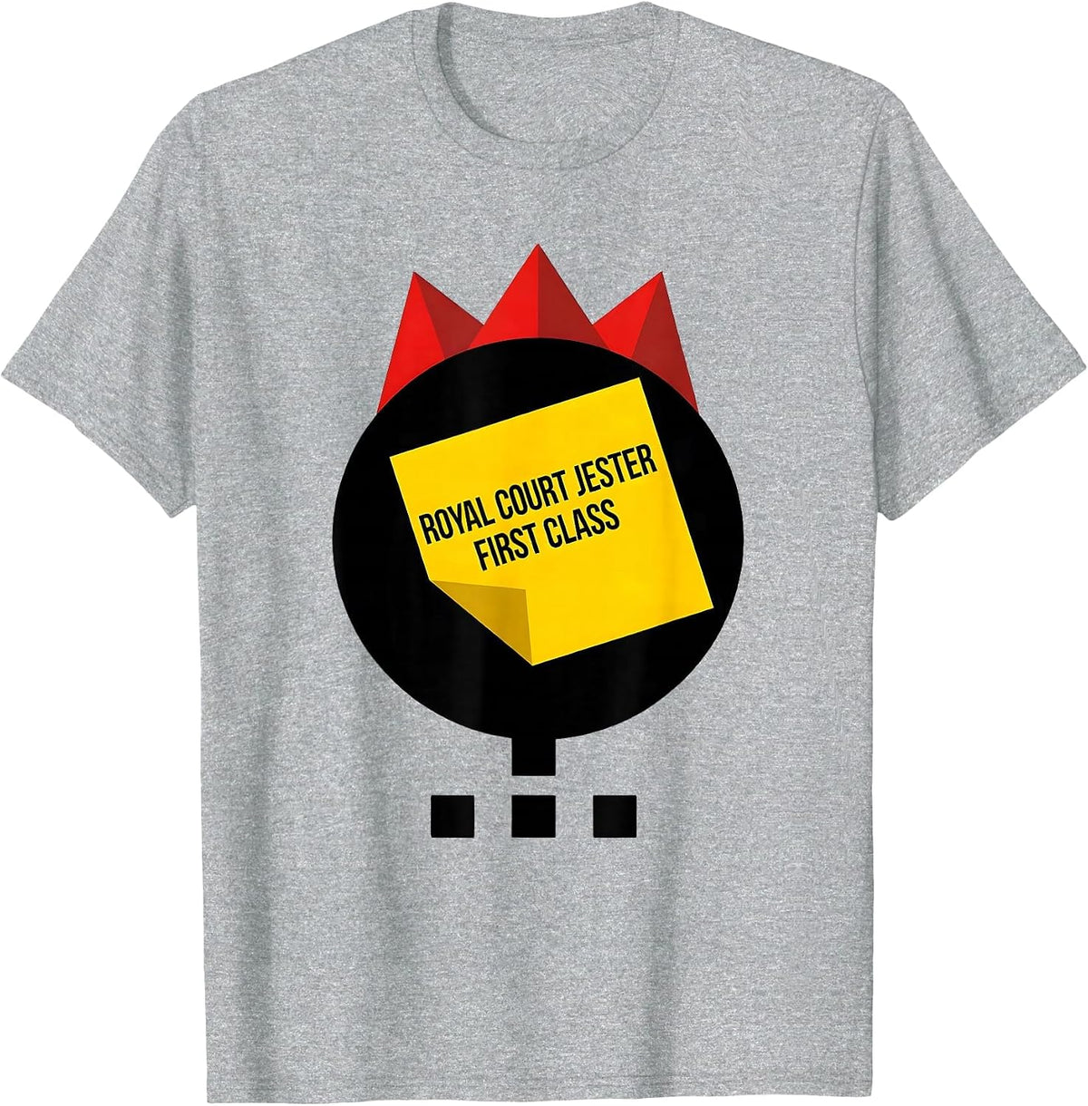 Men's Royal Court Jester, First Class Bauhaus Modern Mardi Gras T-Shirt - Heather Grey