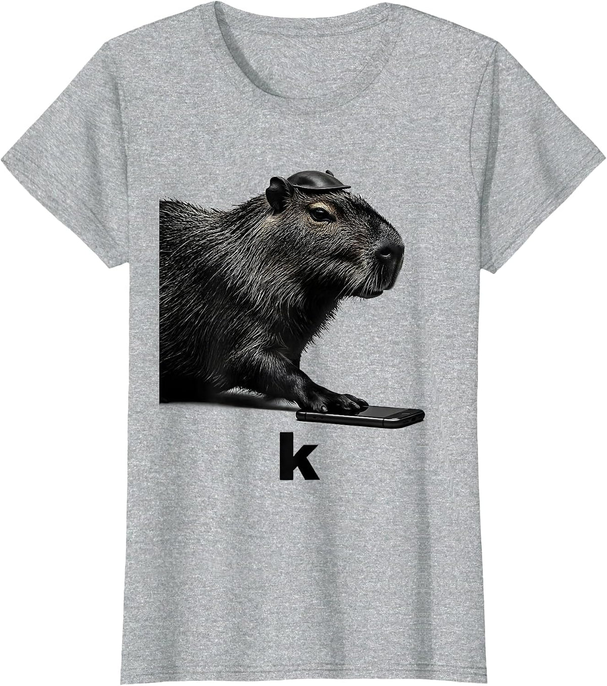 Women's k Funny Capybara Meme Animal Humor Internet Culture T-Shirt - Heather Grey