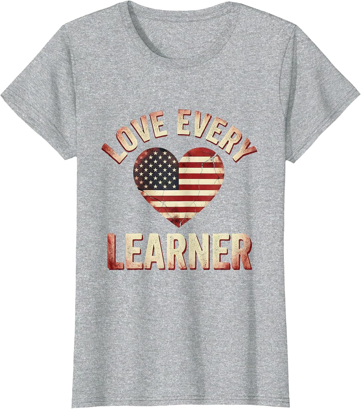 Love Every Learner Special Education Teacher Design T-Shirt - Heather Grey