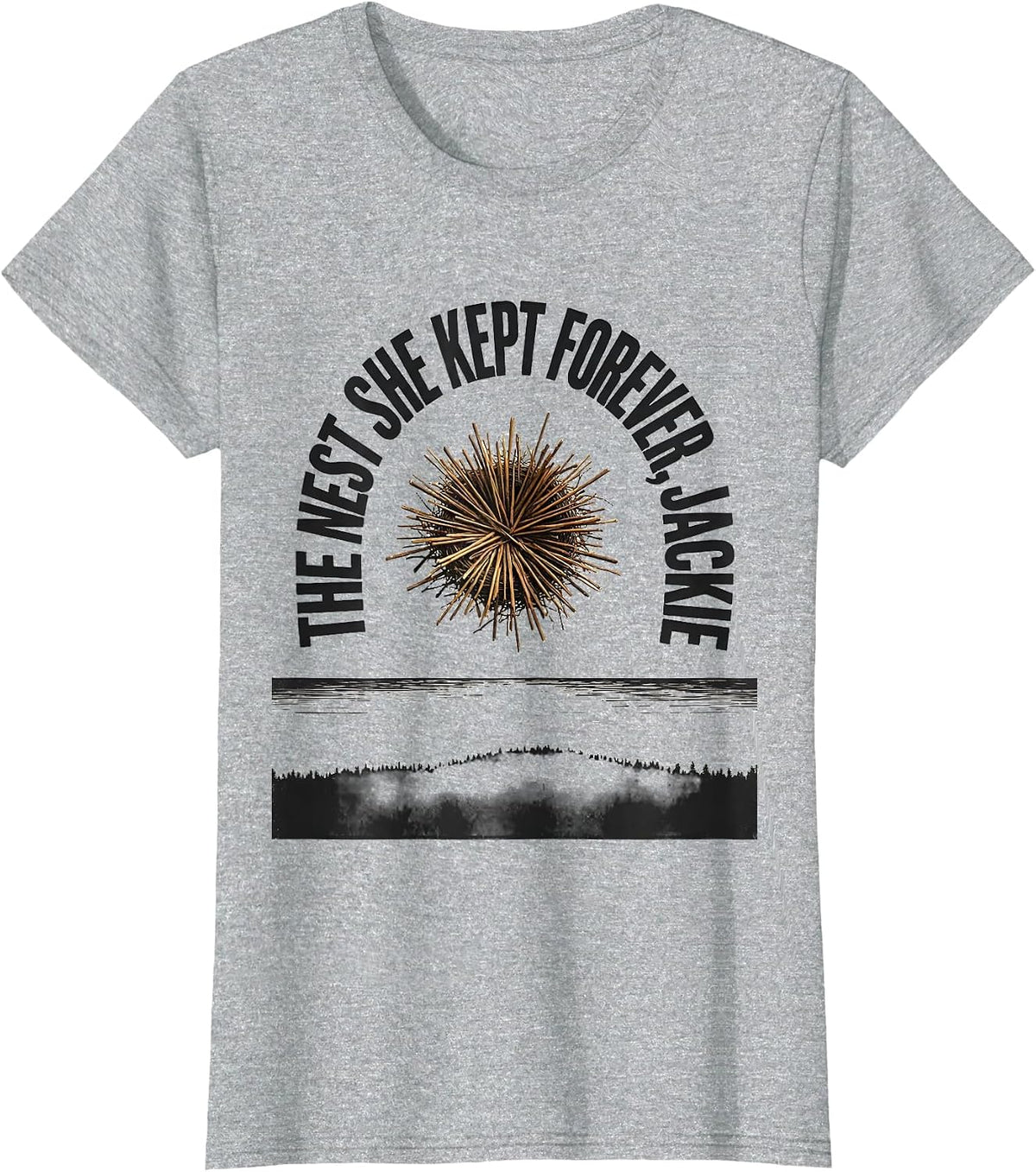 Women's The Nest She Kept Forever Jackie Bald Eagle Memorial Tribute T-Shirt - Heather Grey