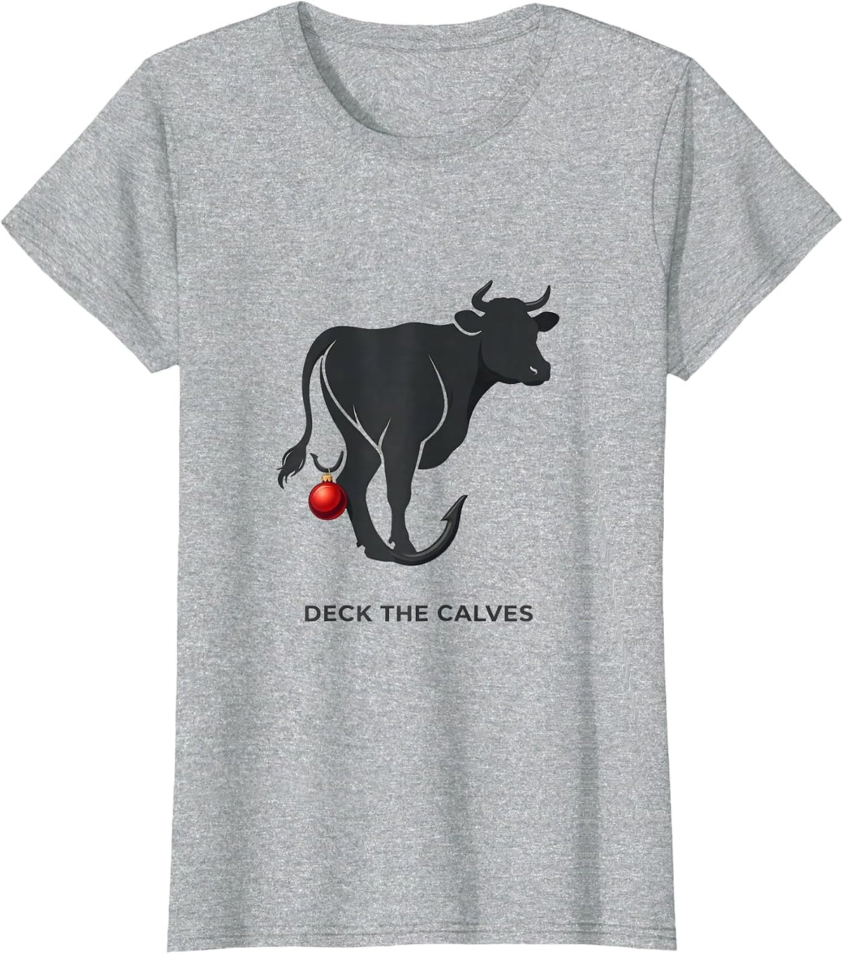 Deck The Calves Funny Physical Therapist Christmas Rehab T-Shirt - Heather Grey