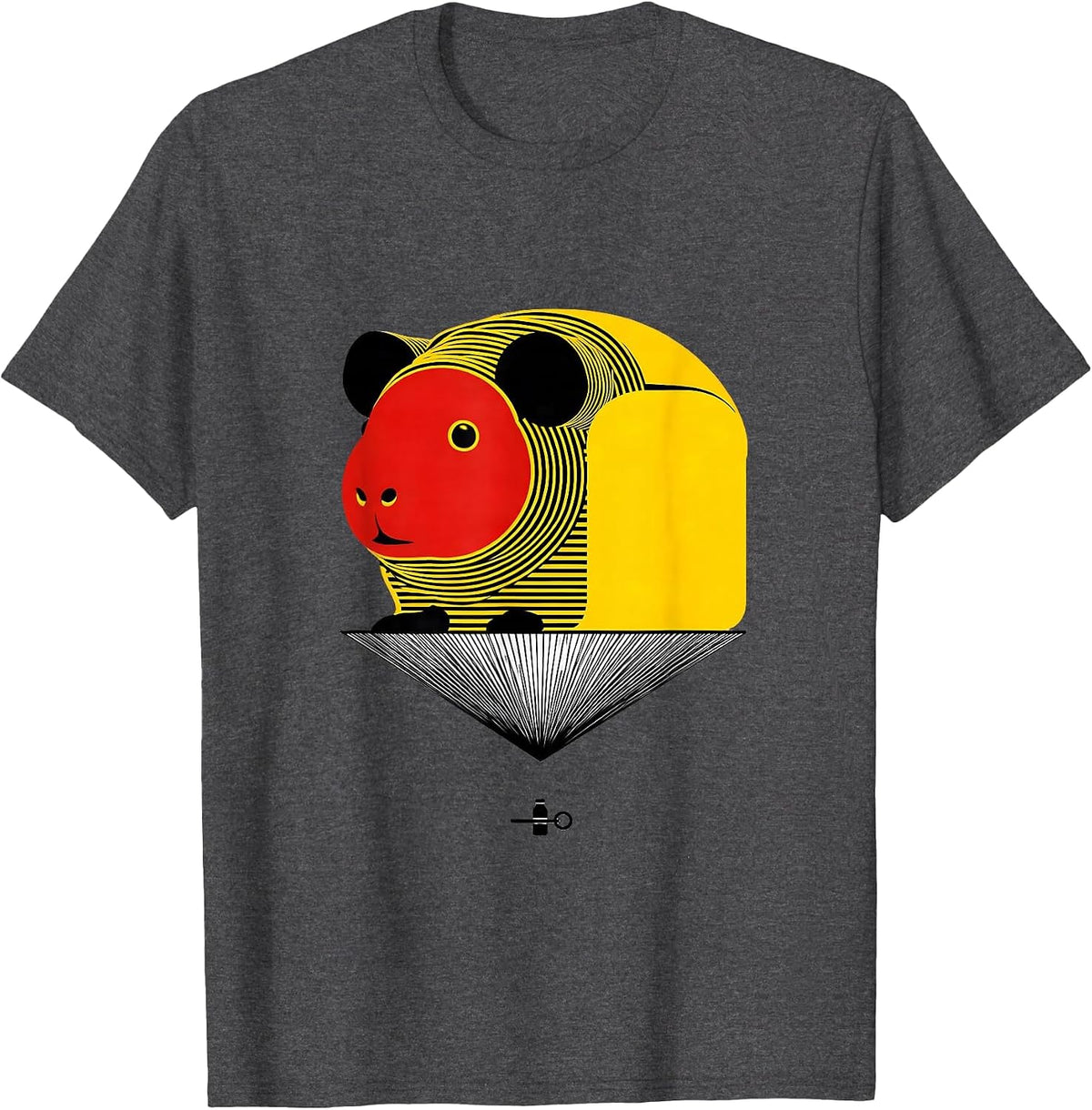 Men's Geometric Guinea Pig Modernist Pet Lover Humor T-Shirt - Dark Heather Grey