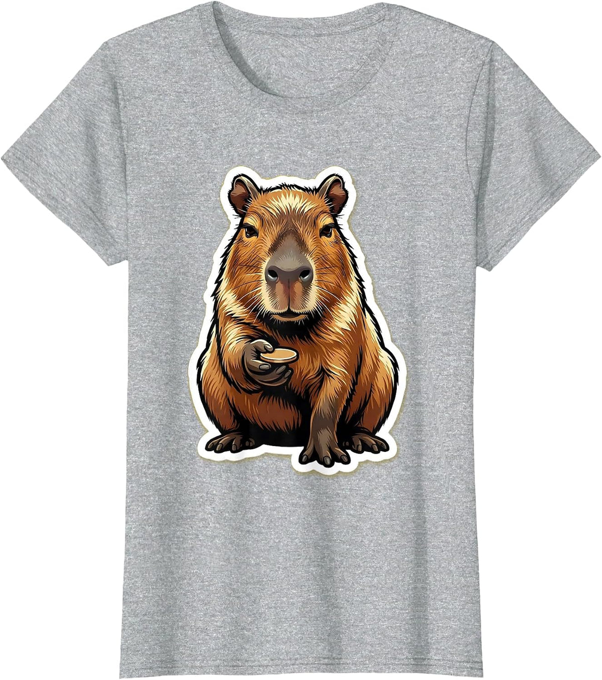 Women's Capybara Meme Animal Humor Funny Video Games T-Shirt - Heather Grey