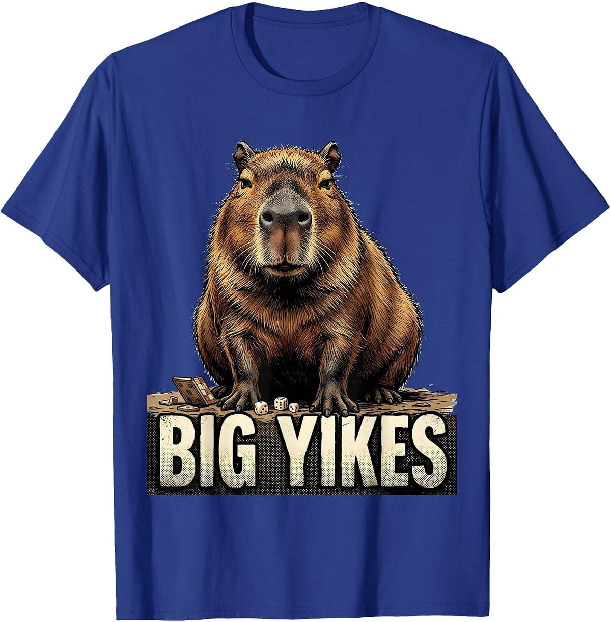 Big Yikes Funny Capybara Animal Meme Gamer Humor T-Shirt - Royal Blue
