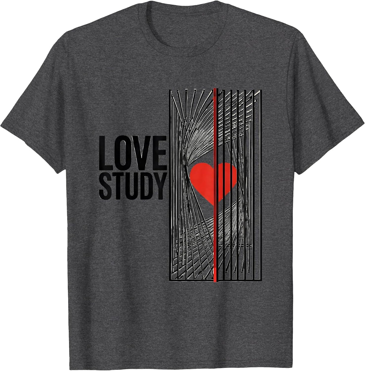 Love Study Geometric Skeleton Humor Radiology Tech Valentine T-Shirt - Dark Heather Grey