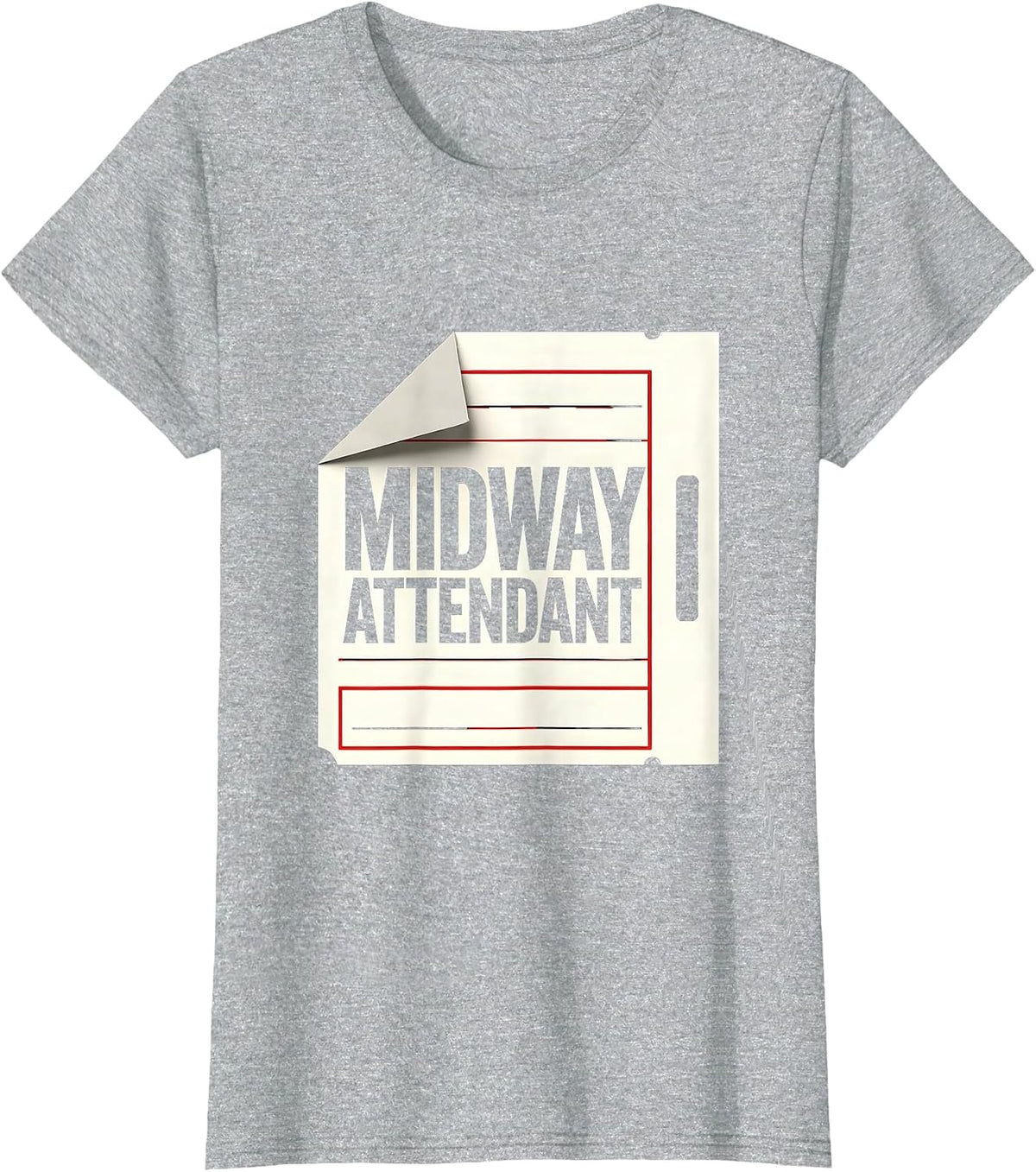 Midway Attendant Minimalist Circus Carnival Staff Costume T-Shirt - Heather Grey