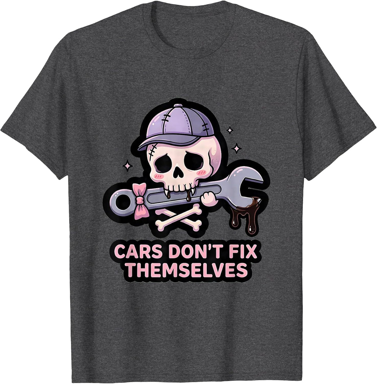 Men's Cars Don't Fix Themselves Mechanic Design T-Shirt - Dark Heather Grey