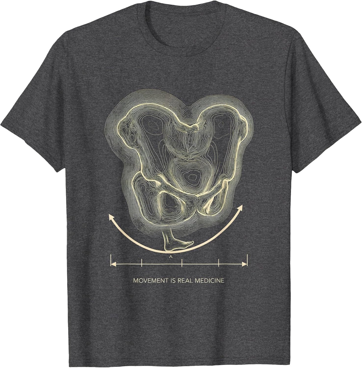 Men's Movement Is Real Medicine Physical Therapy PT Therapist T-Shirt - Dark Heather Grey