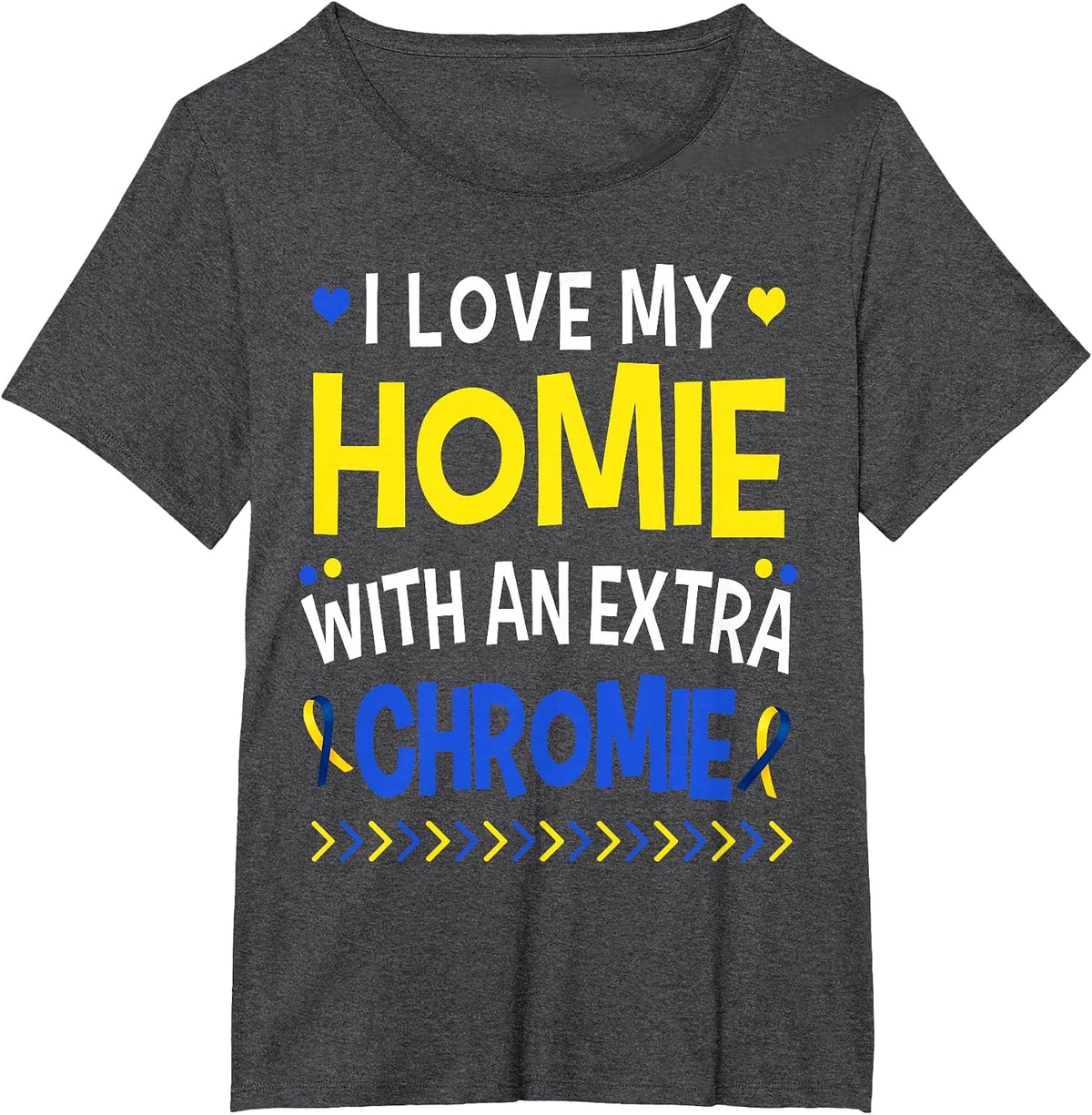 I Love My Homie with an Extra chromie dad mom Kids T-Shirt - Dark Heather Grey