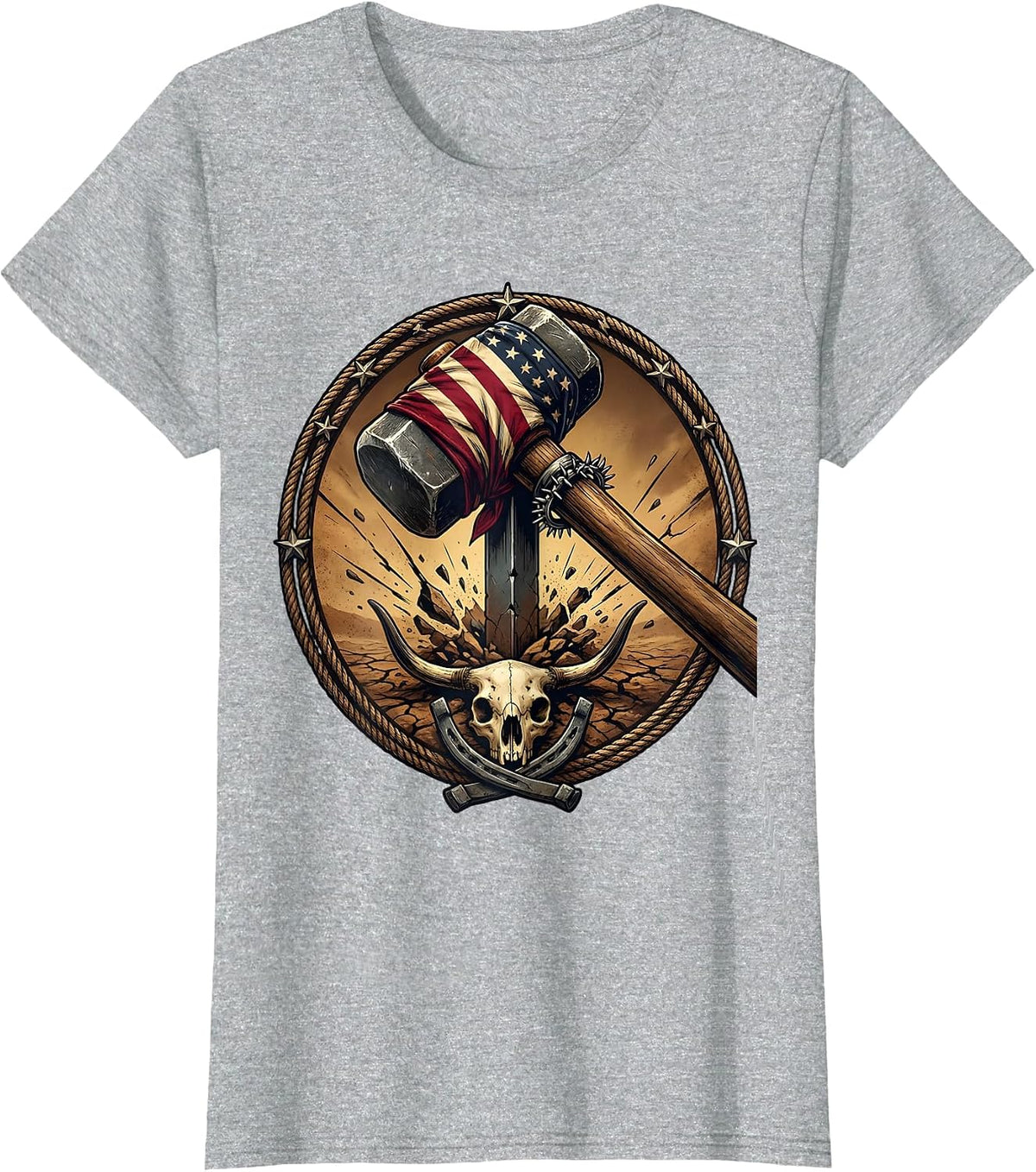 Labor Day Pile Driver Foundation Work Graphic T-Shirt - Heather Grey