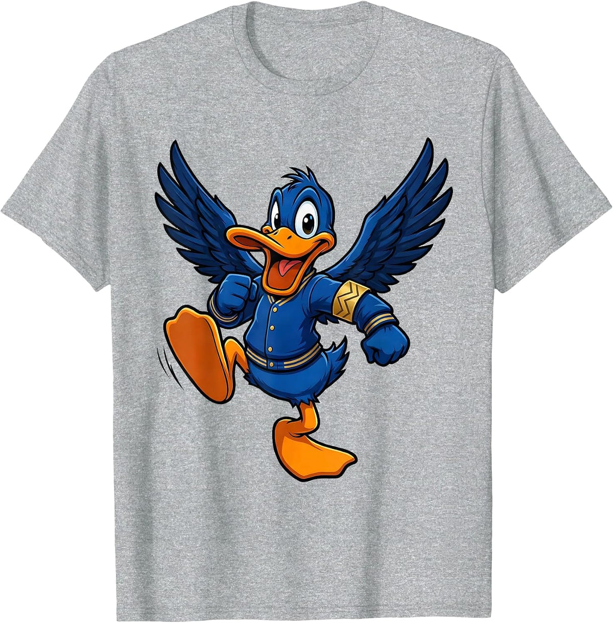 Men's Duck Mascot Sports Humor Casual Novelty Gift T-Shirt - Heather Grey