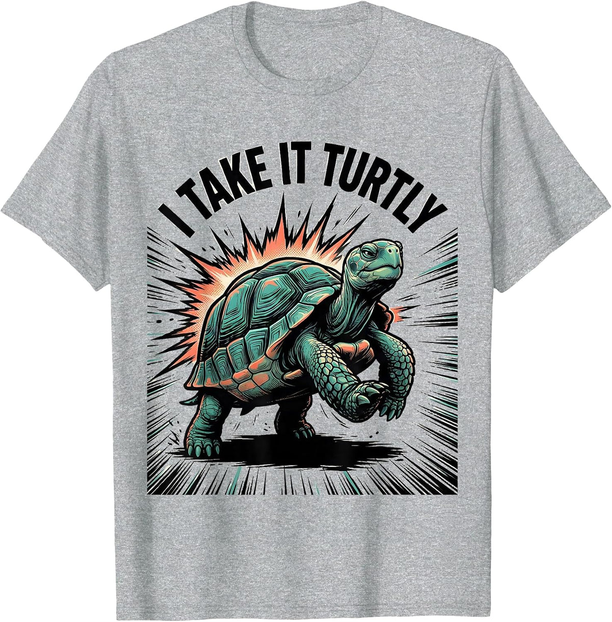 Men's I Take It Turtly Funny Turtle Lover Pet Owner Humor T-Shirt - Heather Grey