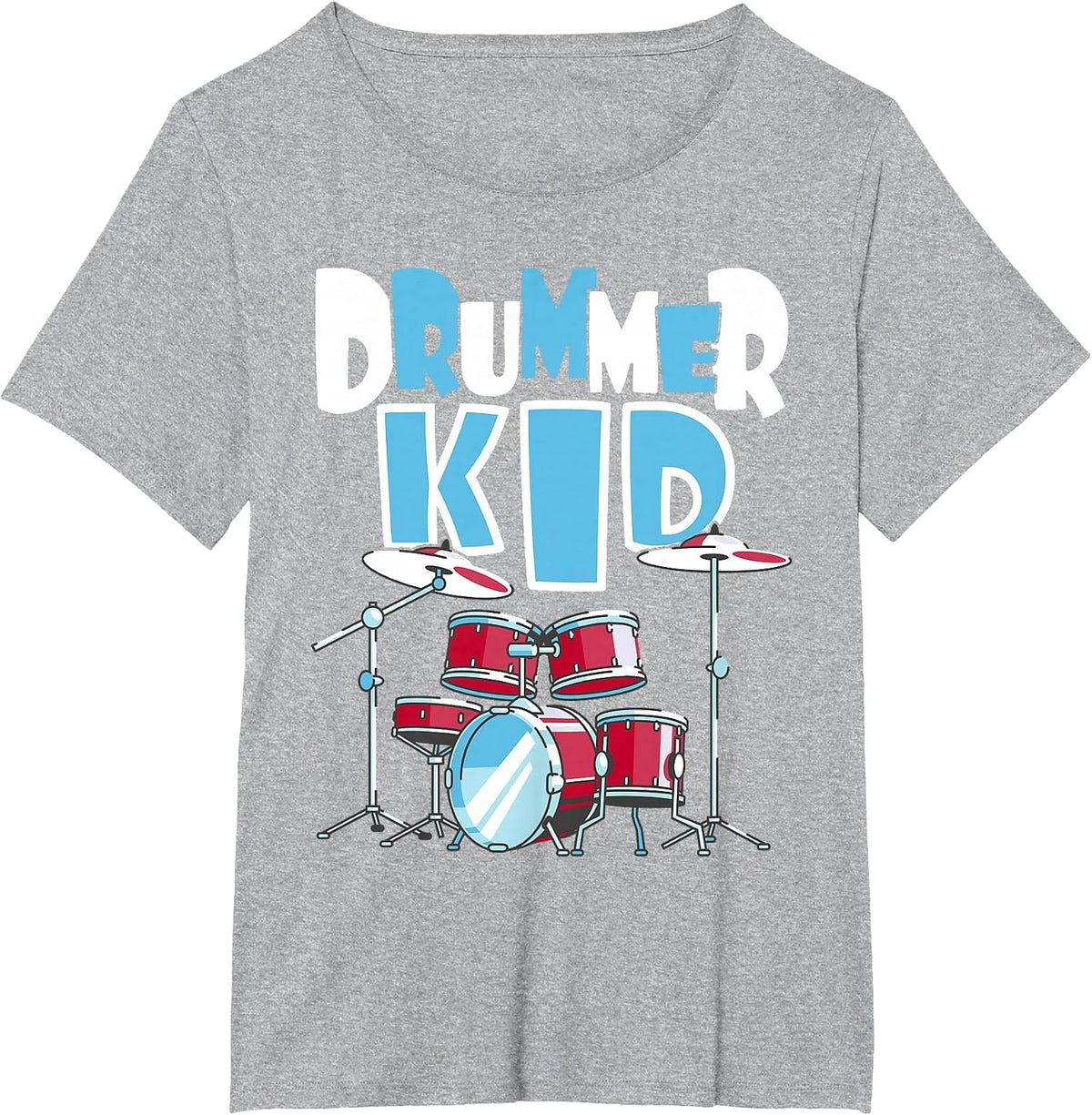 Drummer Kid - Funny Percussionist Drums Musician T-Shirt - Heather Grey