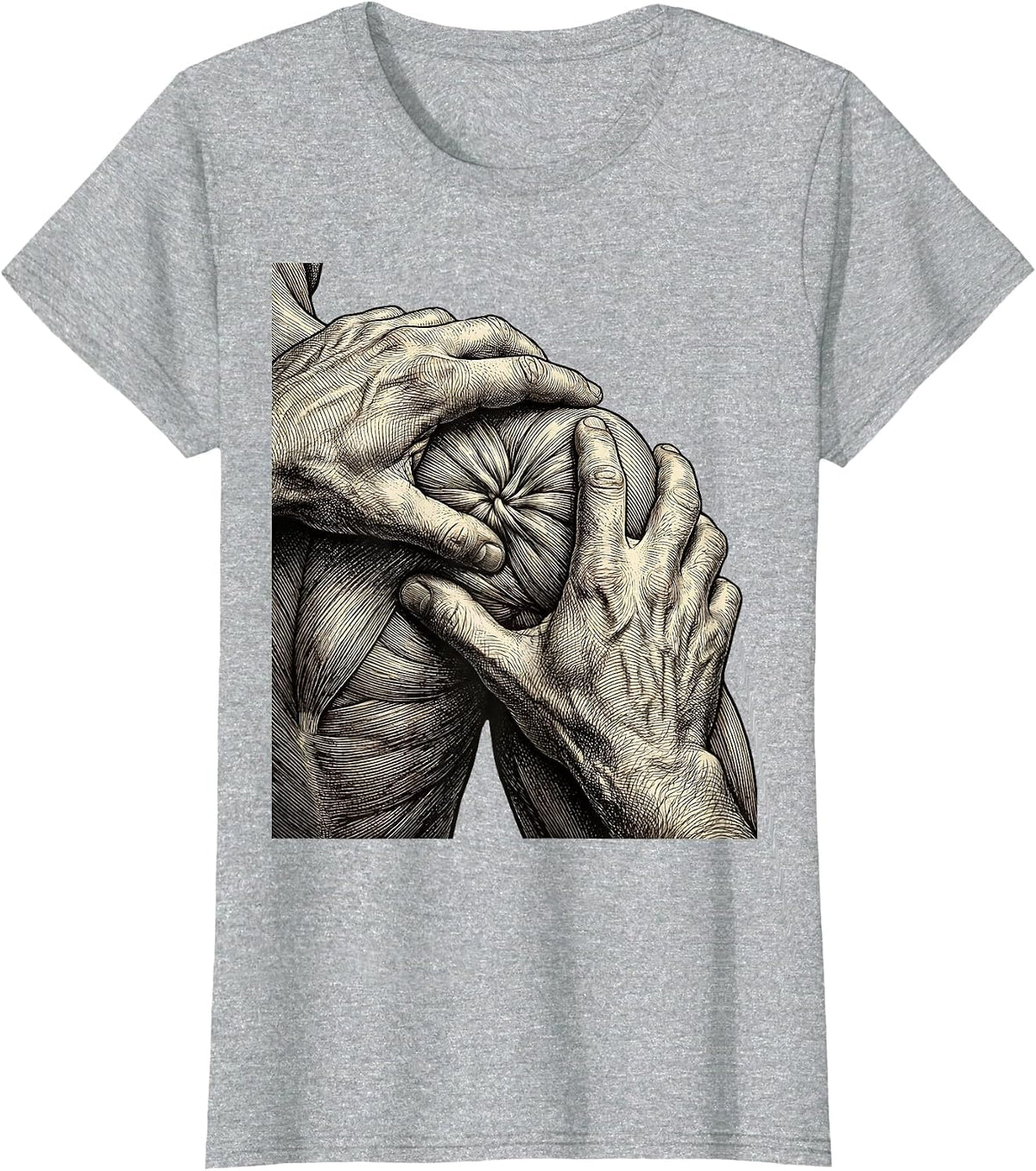 Women's Physical Therapy Knotted Muscle Massage Graphic T-Shirt - Heather Grey