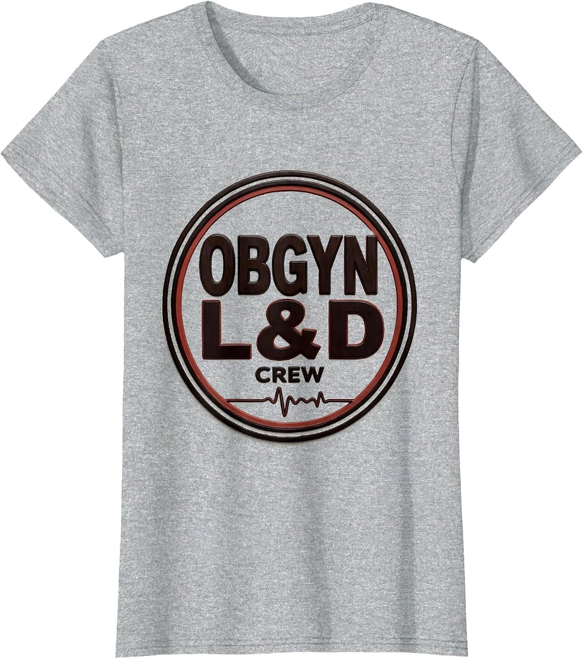 Women's OBGYN L&D Crew Wood Type Letterpress OB GYN Squad Gag Gift T-Shirt - Heather Grey