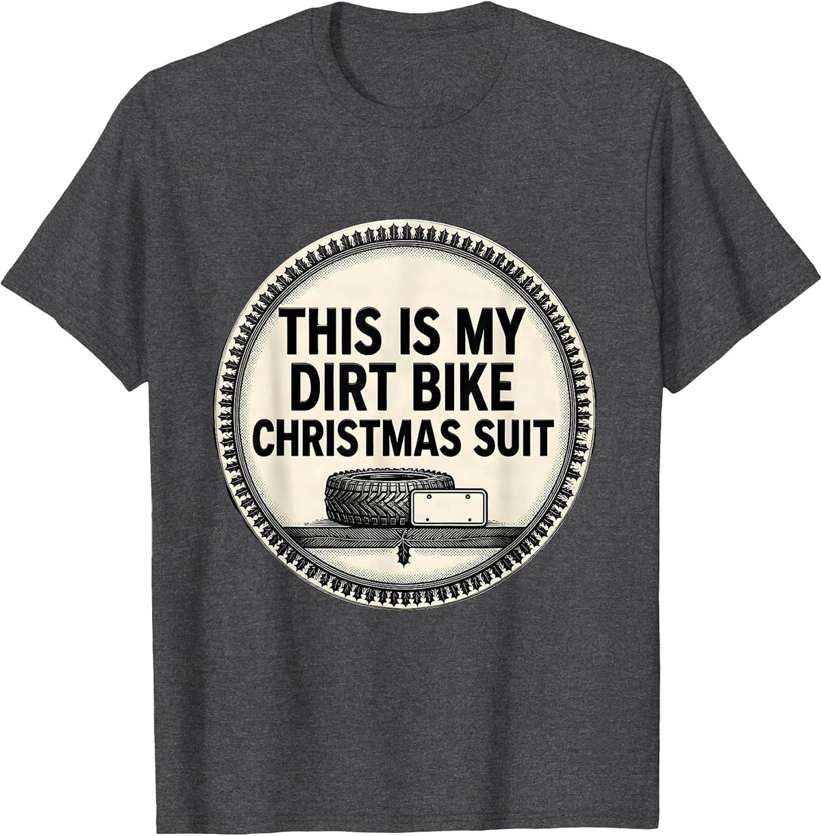 Men's This Is My Dirt Bike Christmas Suit Funny Biker Holiday T-Shirt - Dark Heather Grey