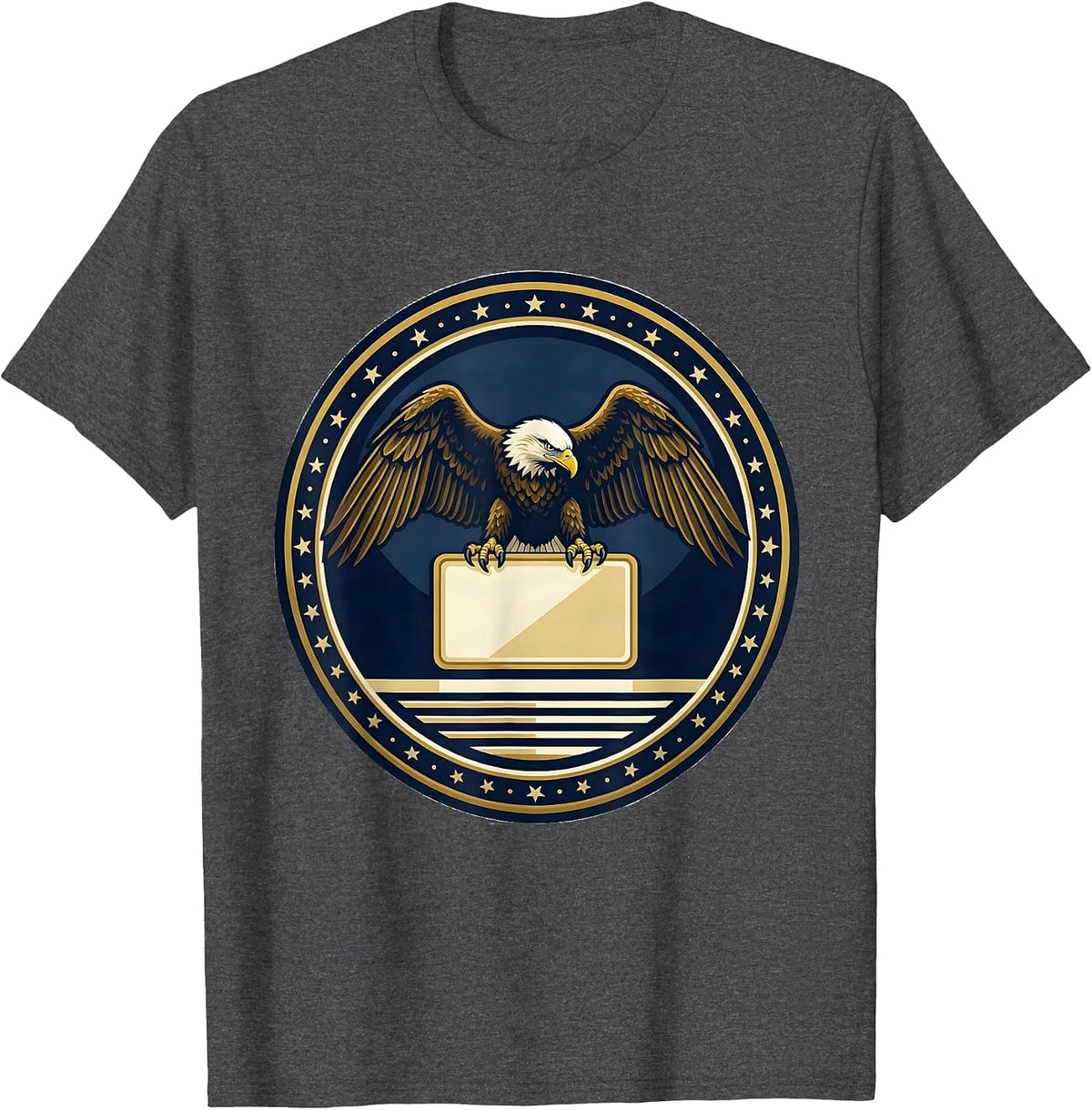 Men's Sealed Eagle Anniversary Badge Patriotic 250th Celebration T-Shirt - Dark Heather Grey