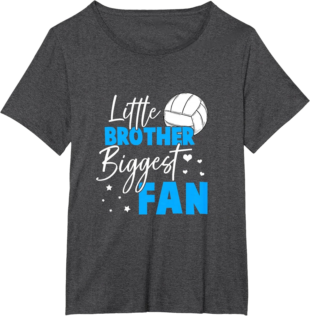Volleyball Little Brother Biggest Fan Volleyball Sister T-Shirt - Dark Heather Grey