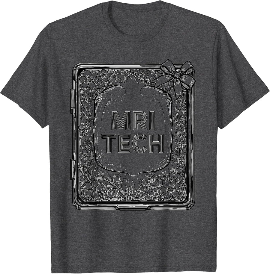 Men's MRI TECH Cute Radiology Tech Coquette Playful Pride T-Shirt - Dark Heather Grey