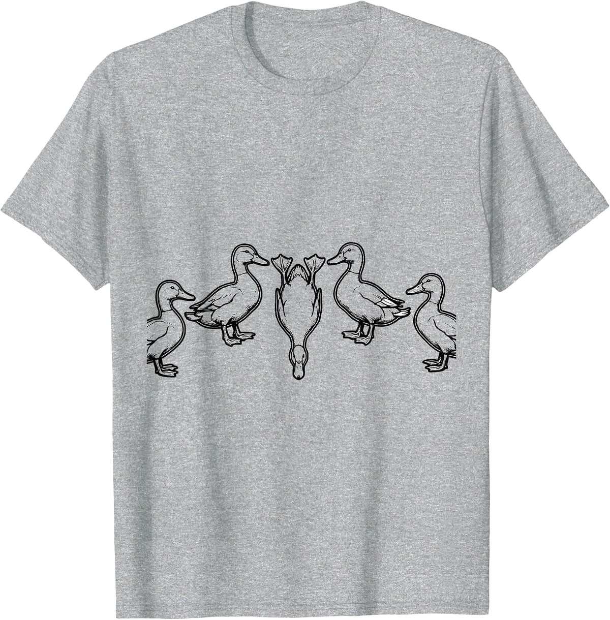Men's Duck Line Art Funny Novelty Gift for Adults T-Shirt - Heather Grey