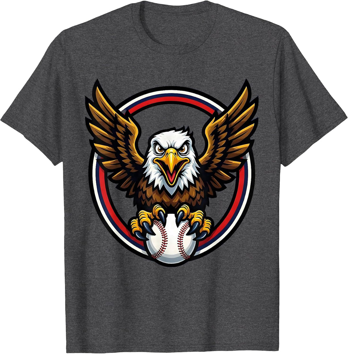 Men's Eagle Carrying Baseball Talons Baseball Graphic T-Shirt - Dark Heather Grey