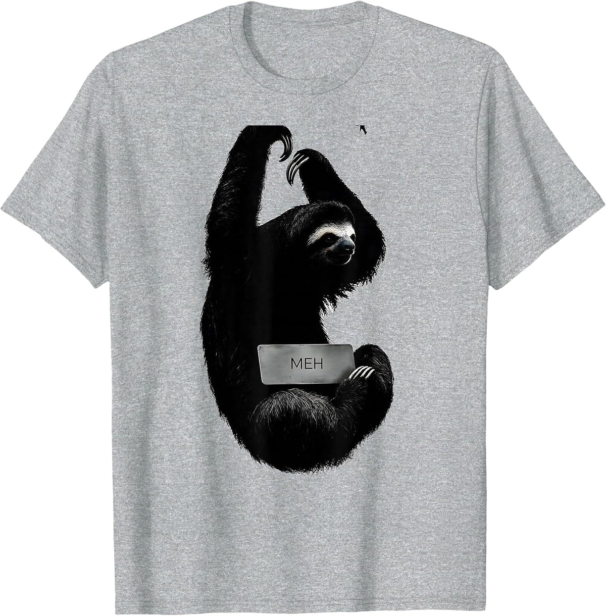 Men's Meh Funny Sloth Lover Humor Animal Affinity Gift T-Shirt - Heather Grey