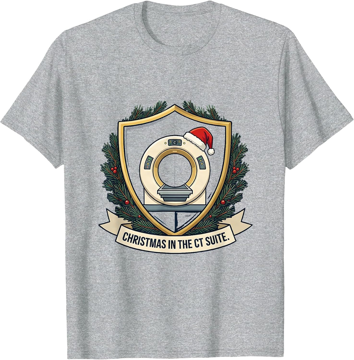 Men's Christmas In The CT Suite Radiology Tech Humor Christmas T-Shirt - Heather Grey