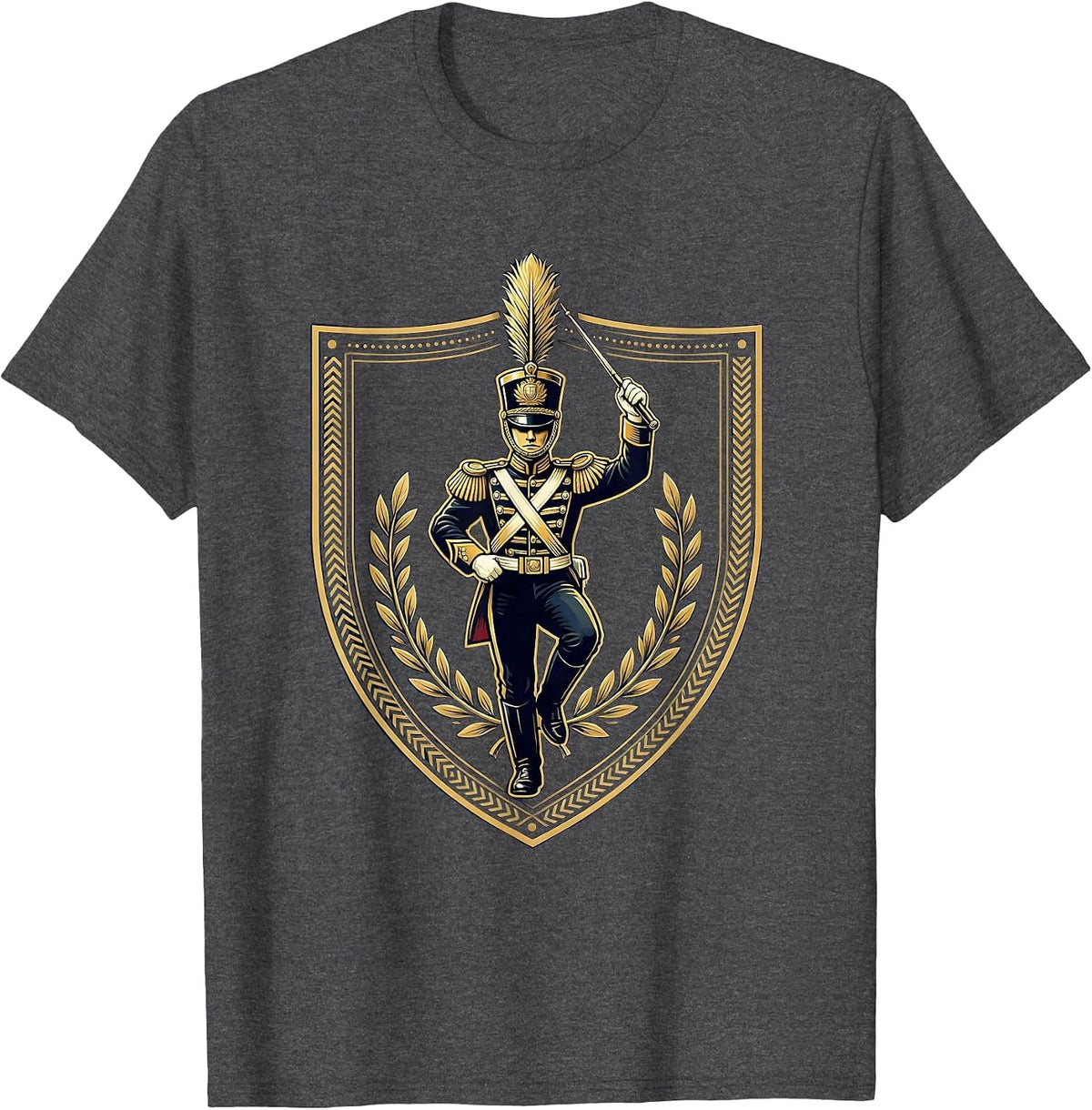 Drum Major Mid-Strut Marching Band Graphic T-Shirt - Dark Heather Grey