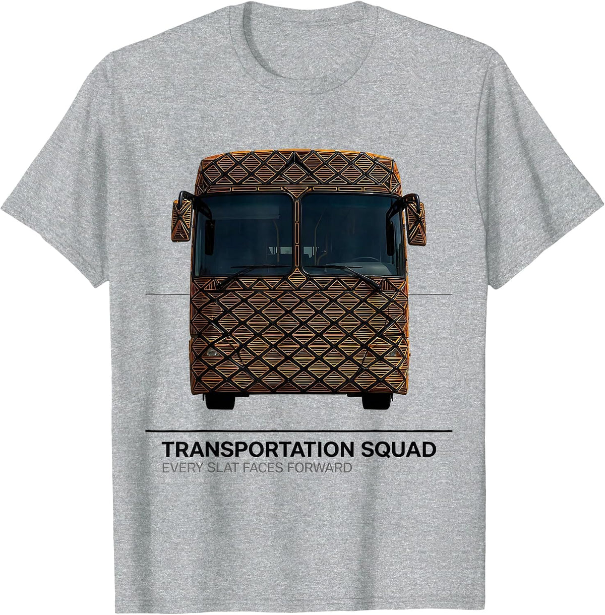 Men's Transportation Squad, Every Slat Faces Forward School Bus T-Shirt - Heather Grey