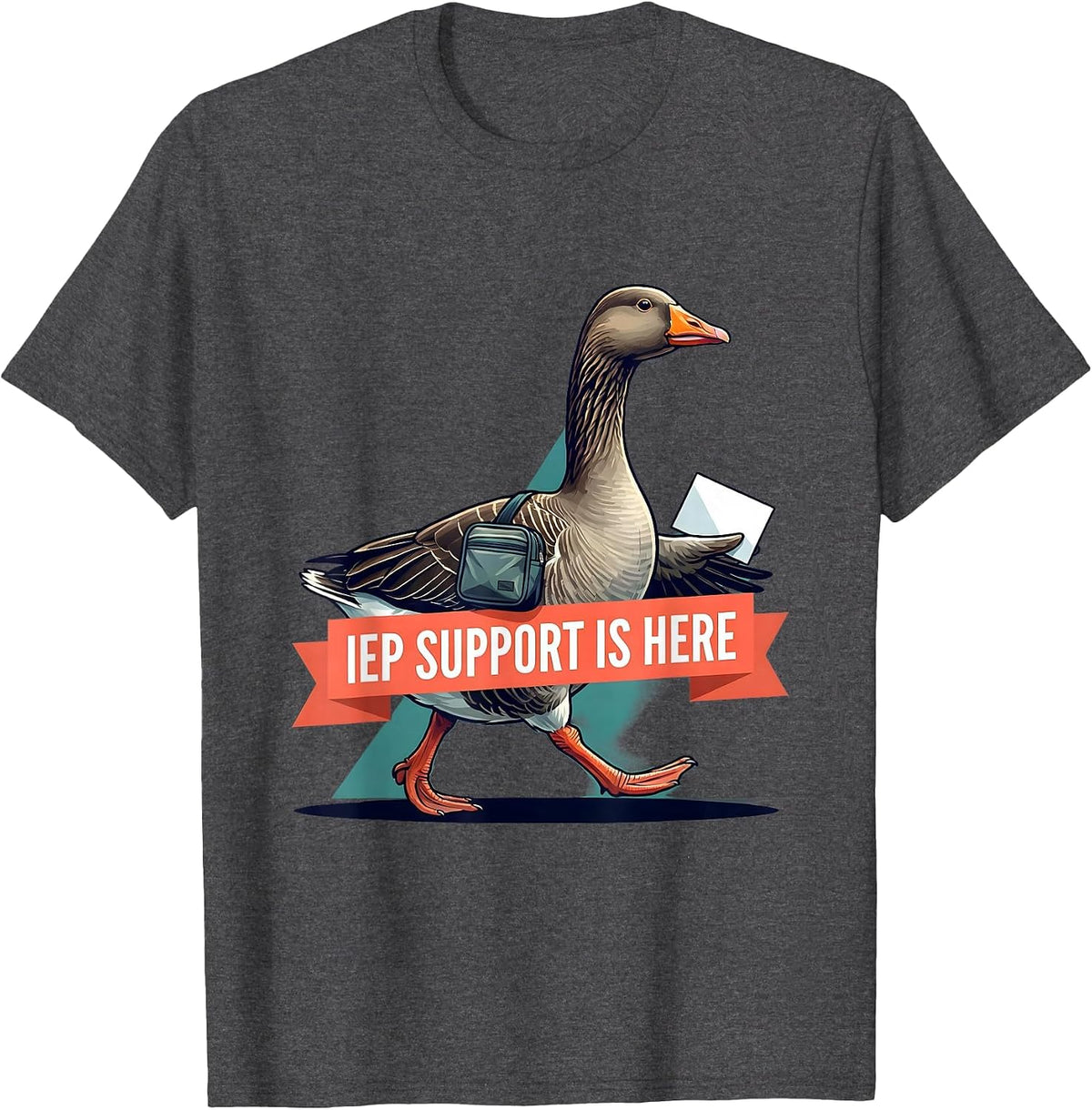 Men's IEP Support Is Here Funny Special Education Teacher Sped T-Shirt - Dark Heather Grey