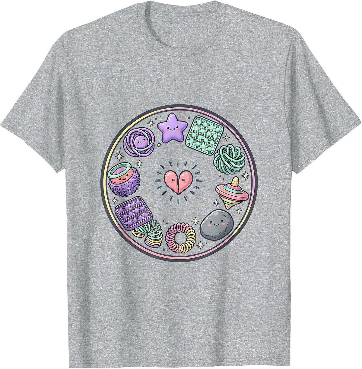 Men's Special Education Teacher Sensory Fidget Tools Design T-Shirt - Heather Grey