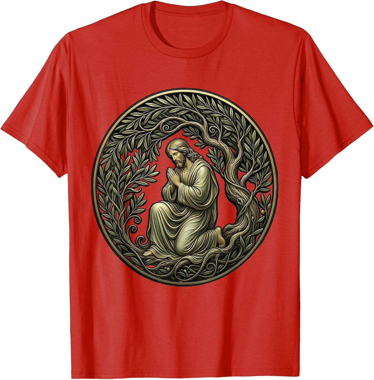 Men's Jesus Kneeling in the Garden of Gethsemane T-Shirt - Red