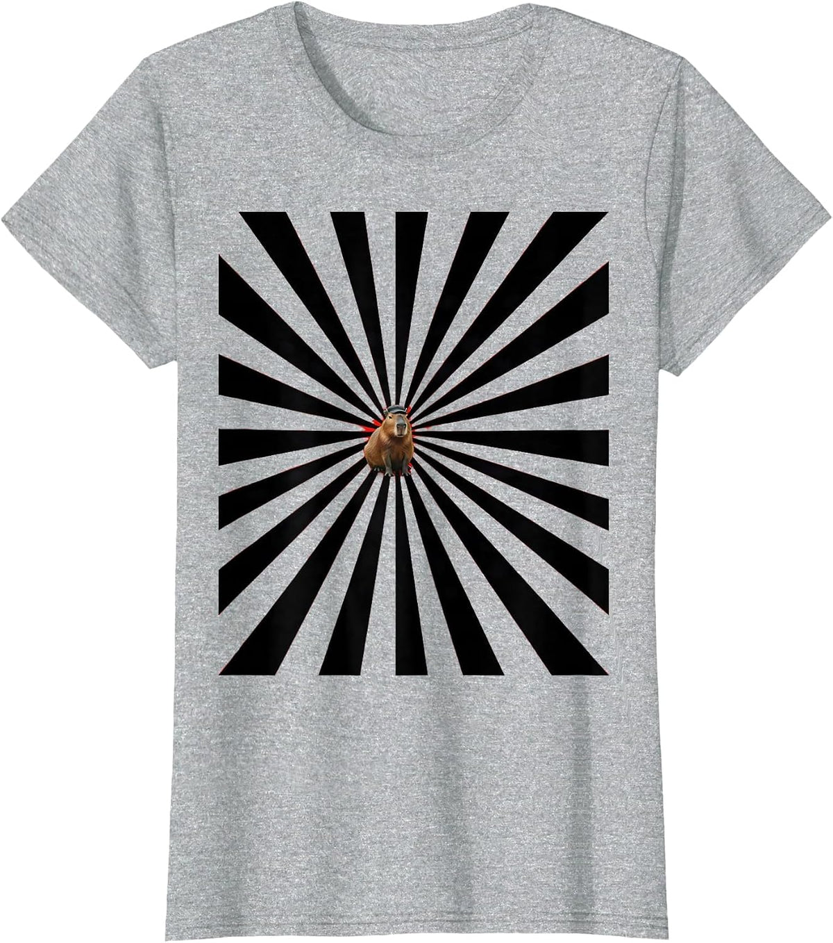 Women's Sunburst Seal Capybara Funny Animal Meme Humor T-Shirt - Heather Grey