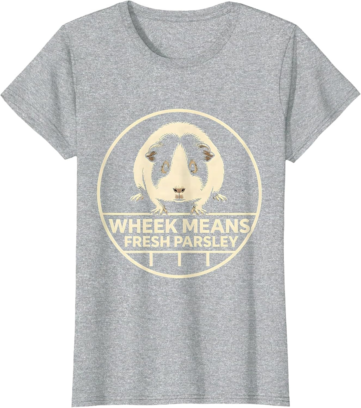 Women's Wheek Means Fresh Parsley Funny Guinea Pig Pet Lover Gift T-Shirt - Heather Grey