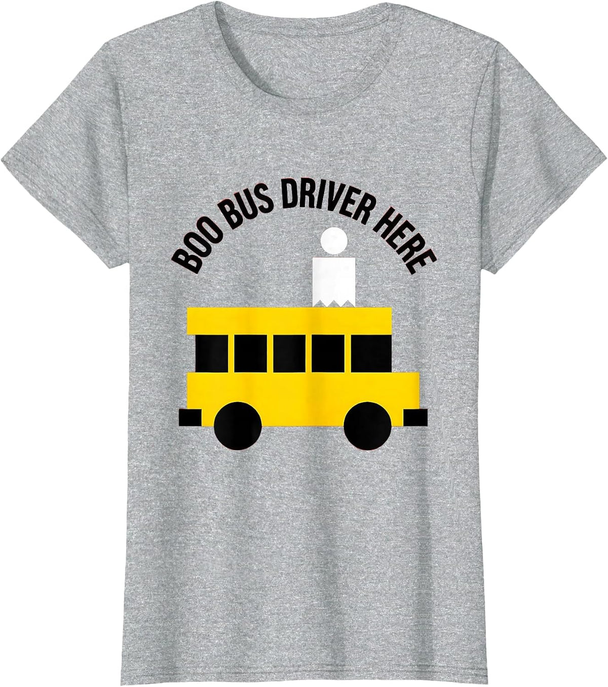 Boo Crew Bus Driver Halloween Design T-Shirt - Heather Grey