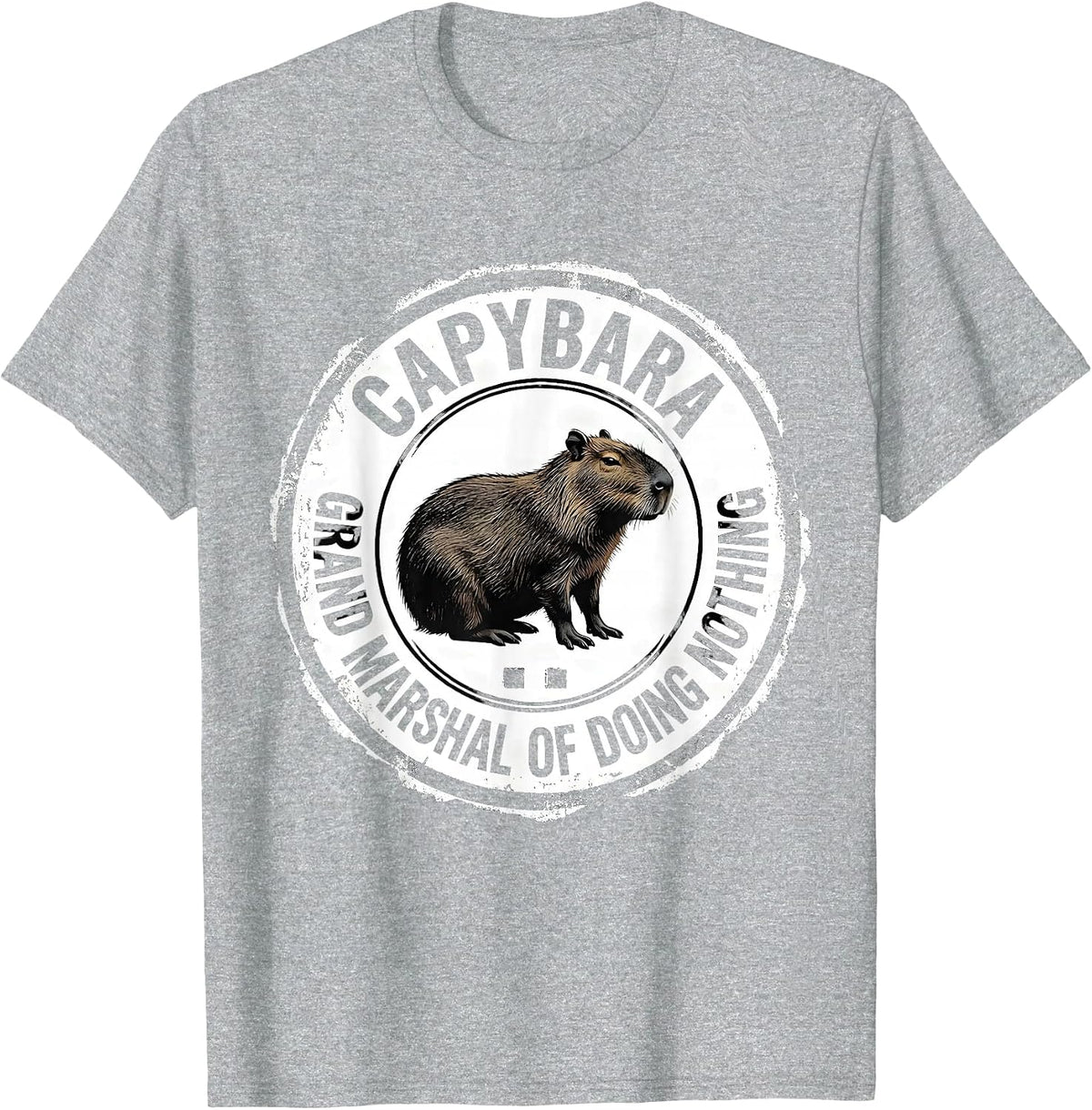 Men's Capybara, Grand Marshal Of Doing Nothing Funny T-Shirt - Heather Grey