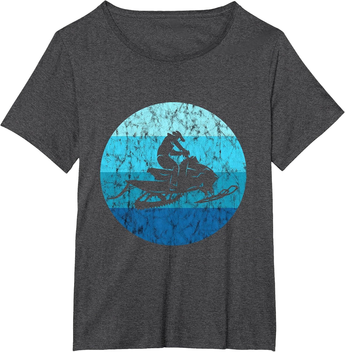 Snowcross Vintage Snowmobile Snow Machine Snowmobiling T-Shirt - Dark Heather Grey