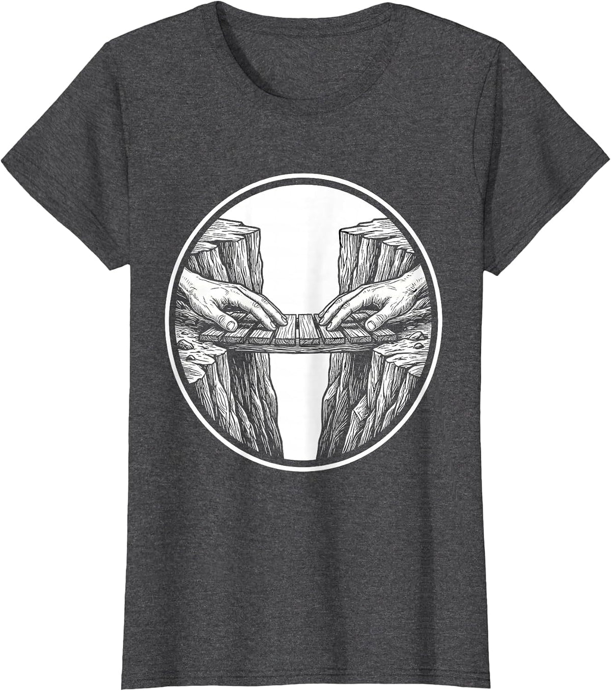 Women's Suicide Prevention Awareness Bridge Builder Graphic T-Shirt - Dark Heather Grey