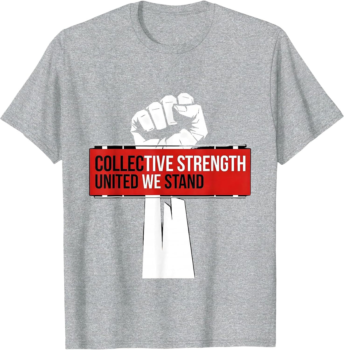 Men's Labor Day Collective Strength Union Banner Design T-Shirt - Heather Grey