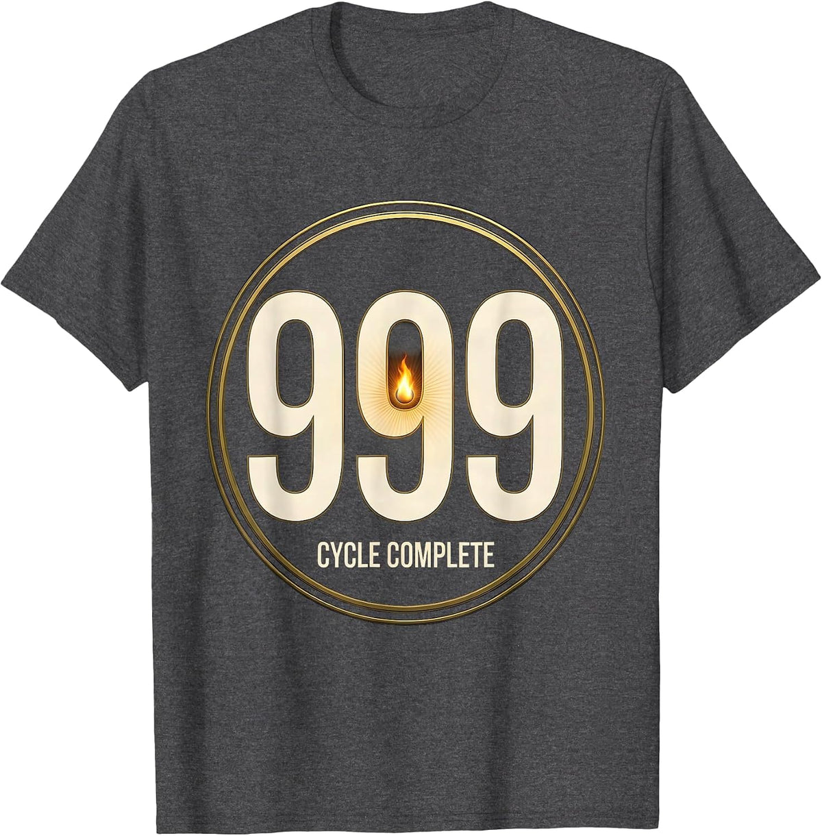999 Cycle Complete Angel Number Numerology Spiritual Reset T-Shirt - Dark Heather Grey