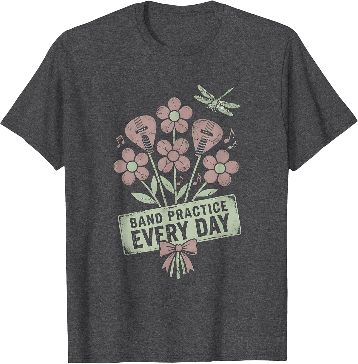 Band Practice Every Day Musician Design T-Shirt - Dark Heather Grey