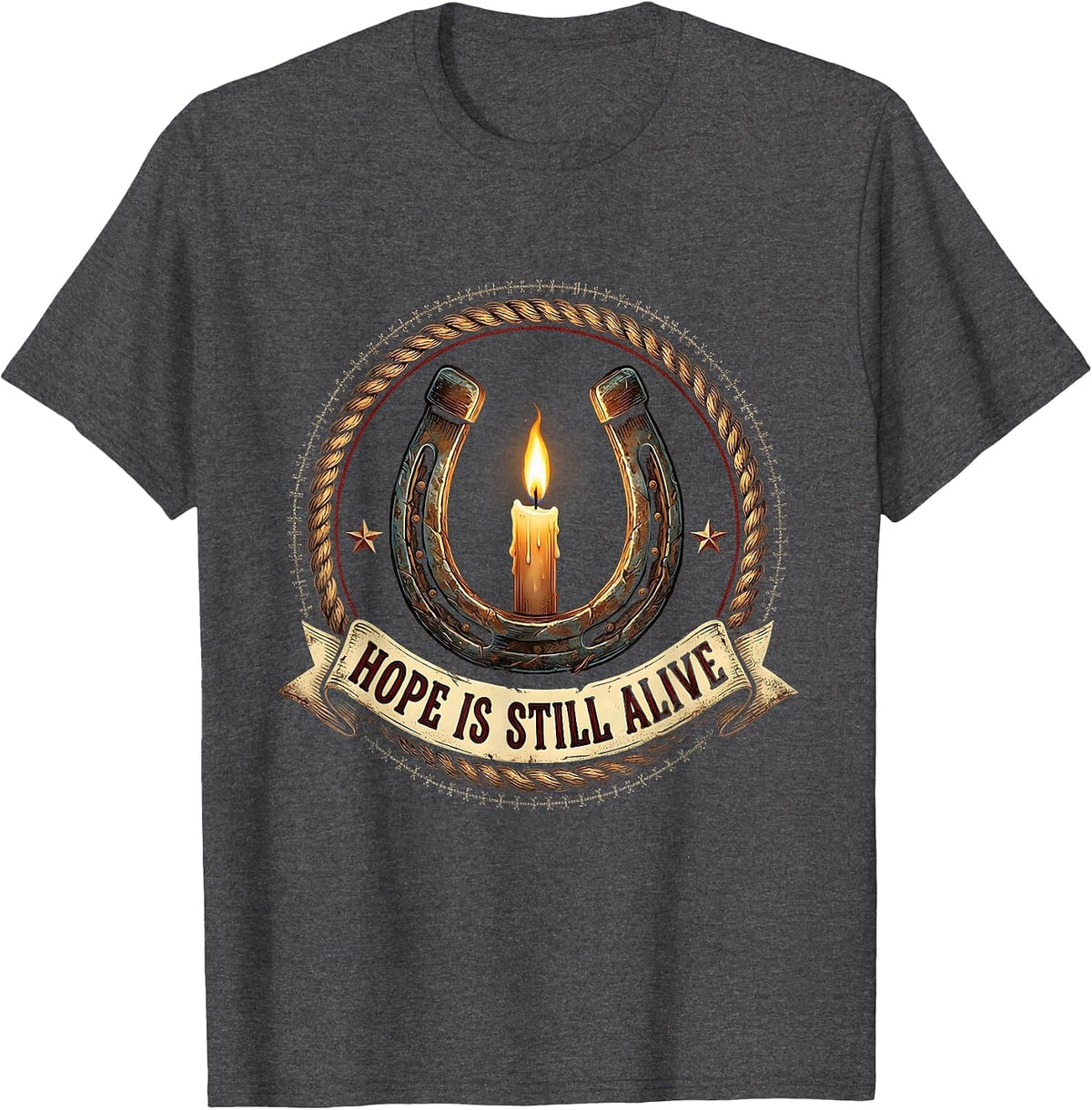 Men's Hope Is Still Alive Suicide Awareness Design T-Shirt - Dark Heather Grey