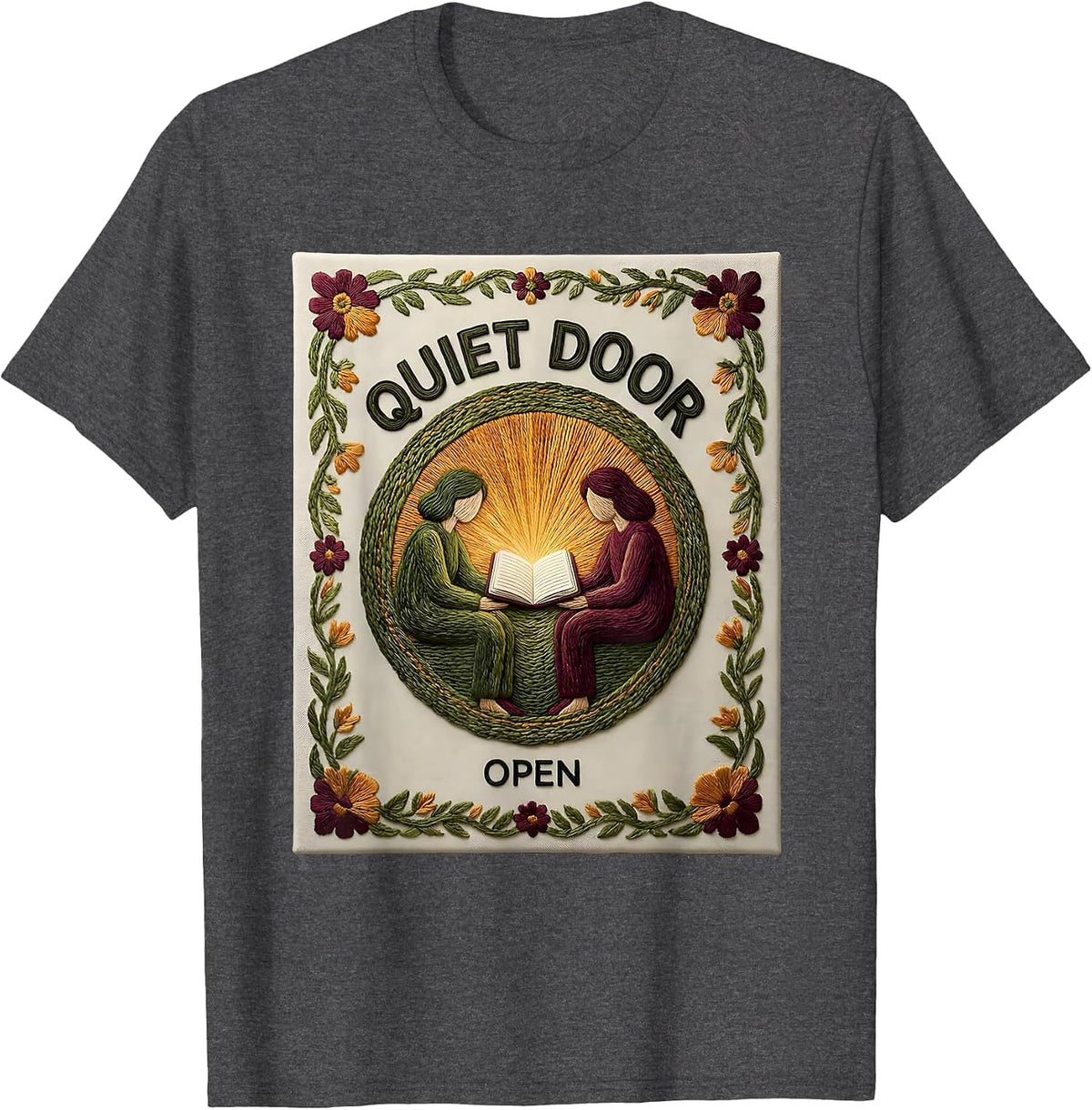Quiet Door Open Funny School Counselor Camp Counselor T-Shirt - Dark Heather Grey