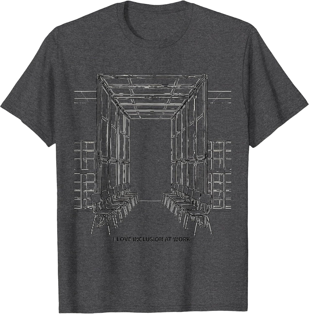 I Love Inclusion At Work Special Education Teacher Inclusion T-Shirt - Dark Heather Grey