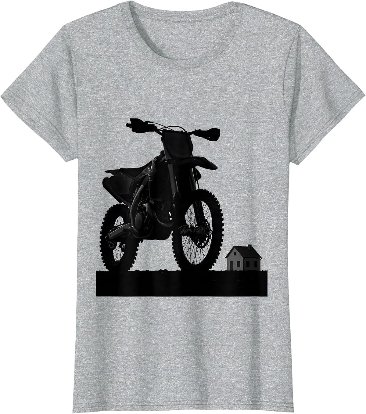 Dirt Bike Silhouette Biker Motocross Rider Gift T-Shirt - Heather Grey