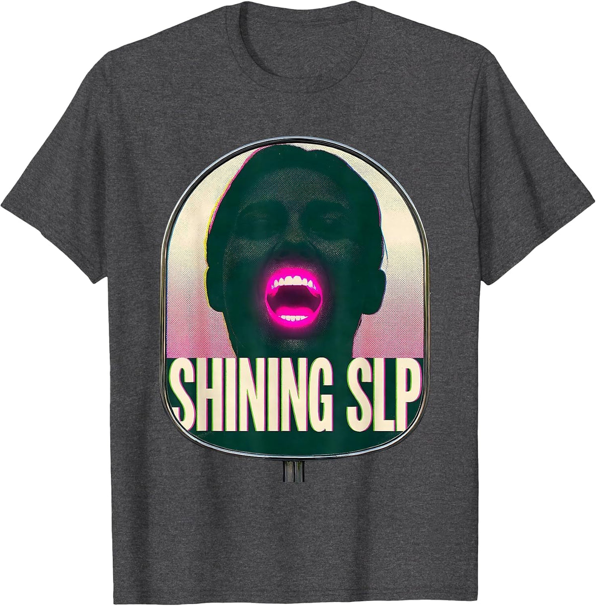 Men's Shining SLP Retro Speech Language Pathologist Therapist T-Shirt - Dark Heather Grey