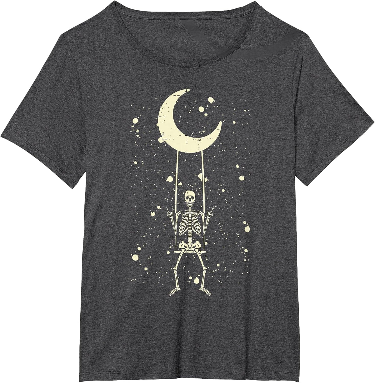 Rocker Skeleton Moon Rock Band Halloween Men Women Boys Kids T-Shirt - Dark Heather Grey