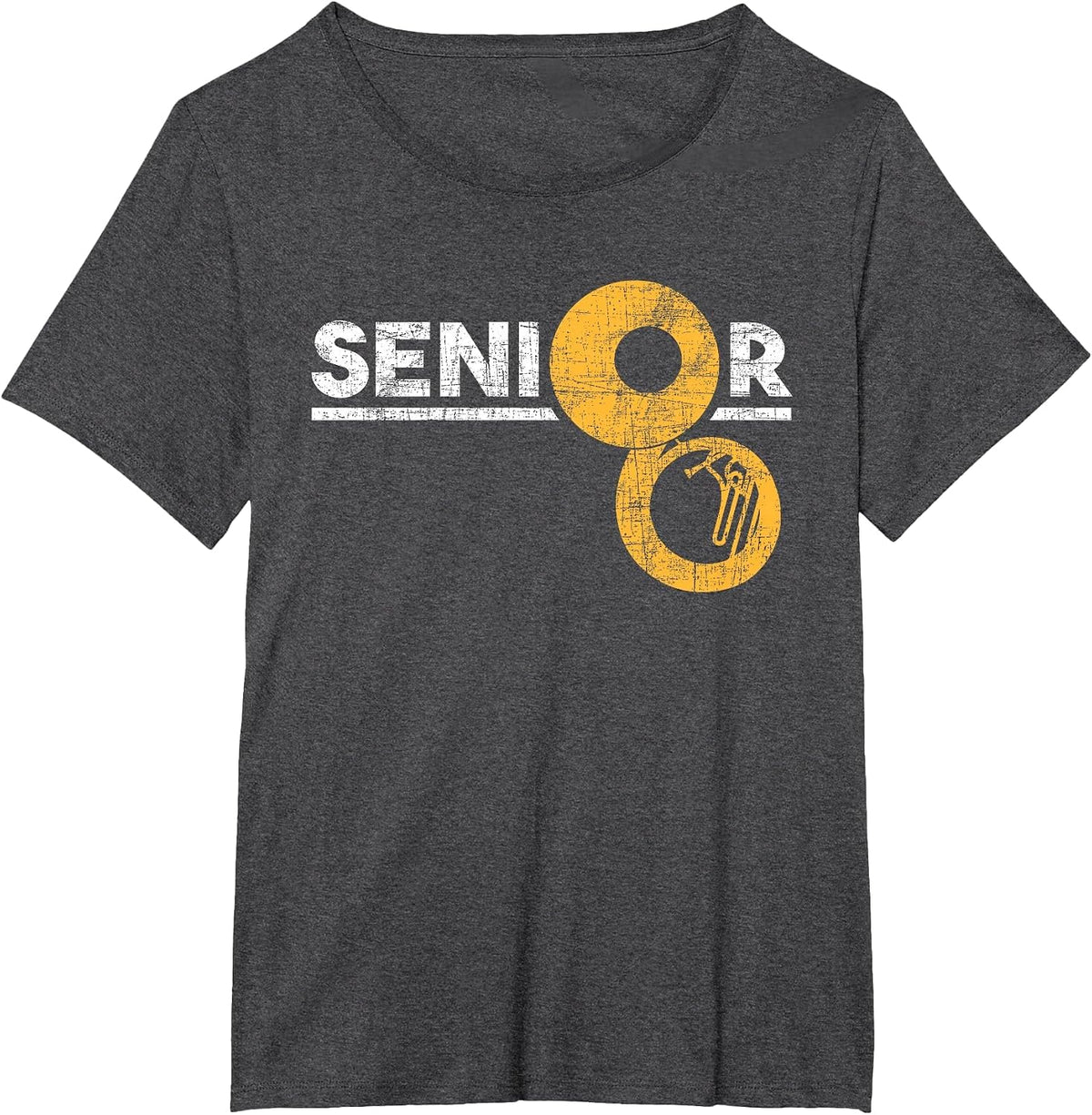 Senior - Sousaphone Player Musical Instrument Lover T-Shirt - Dark Heather Grey